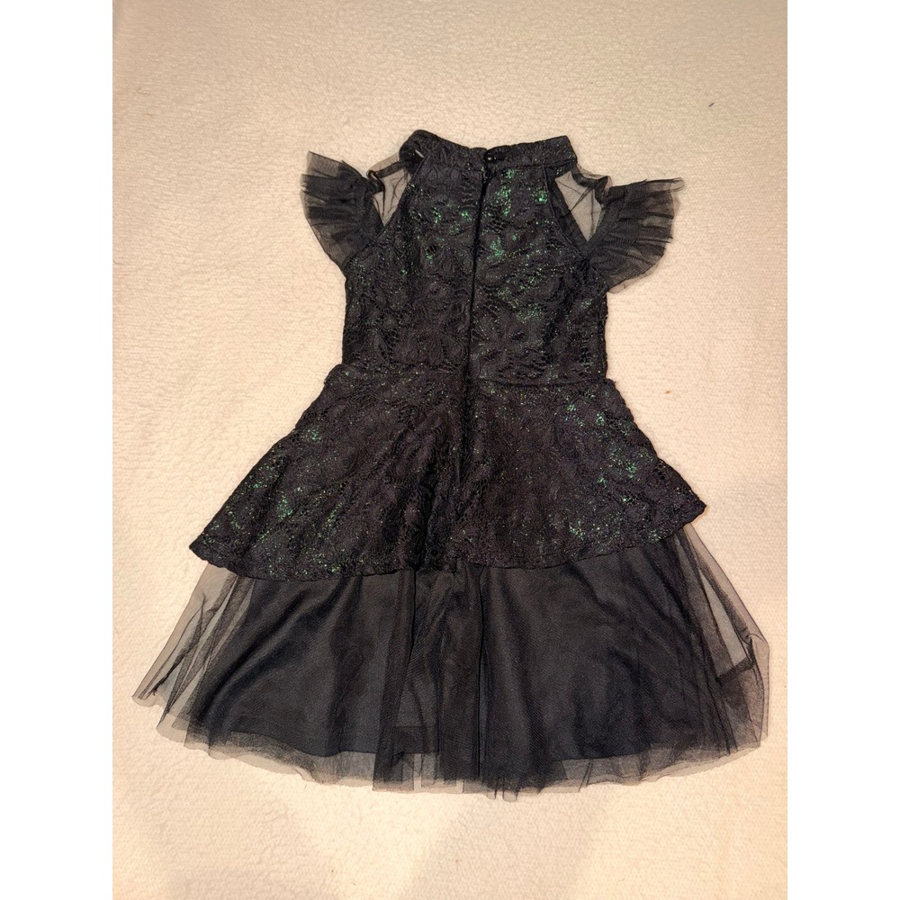 Wicked Movie Paul Tazewell Elphaba Black Green Lace Tulle Dress Kids XS (705)